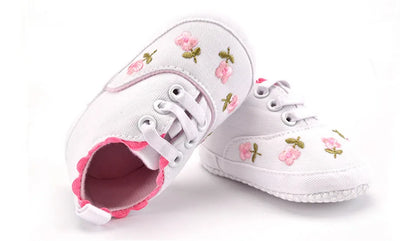 Baby Girl Shoes White Lace Floral Embroidered Soft Shoes Prewalker Walking Toddler Kids Shoes First Walker