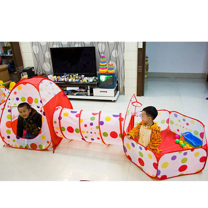 IMBABY 3 In 1 Children Balls Pool Toys Tent Crawling Tunnel Foldable Baby Ballon Playpen Kids Tent Ball Pit Baby Playground