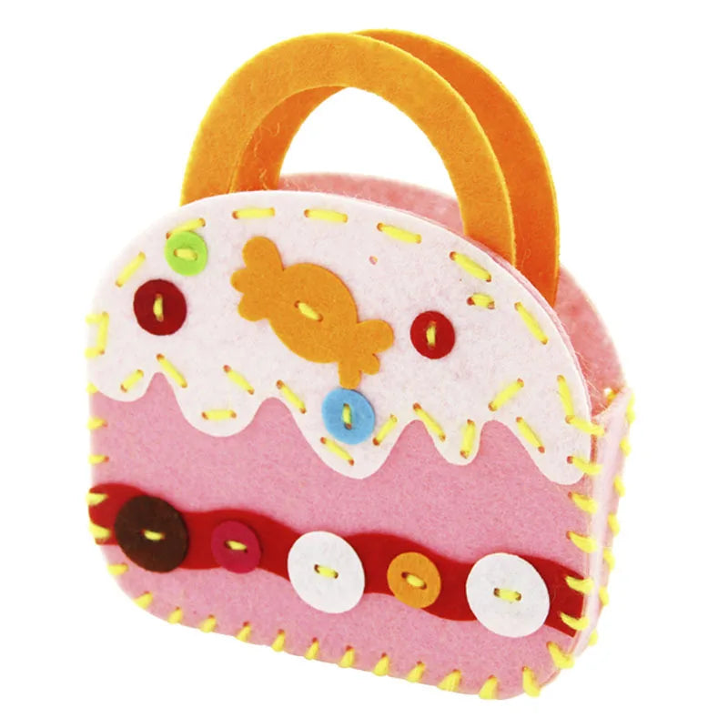 4Pcs Children Cartoon Non-woven Handicraft Toys Kids Handmade Bag DIY Animal Flower Handbags Crafts Art Sewing Toy Craft Decor