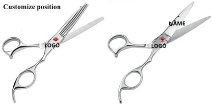 professional Japan 440c 6 '' black hair cutting scissors haircut thinning barber haircutting shears berber Hairdresser scissors