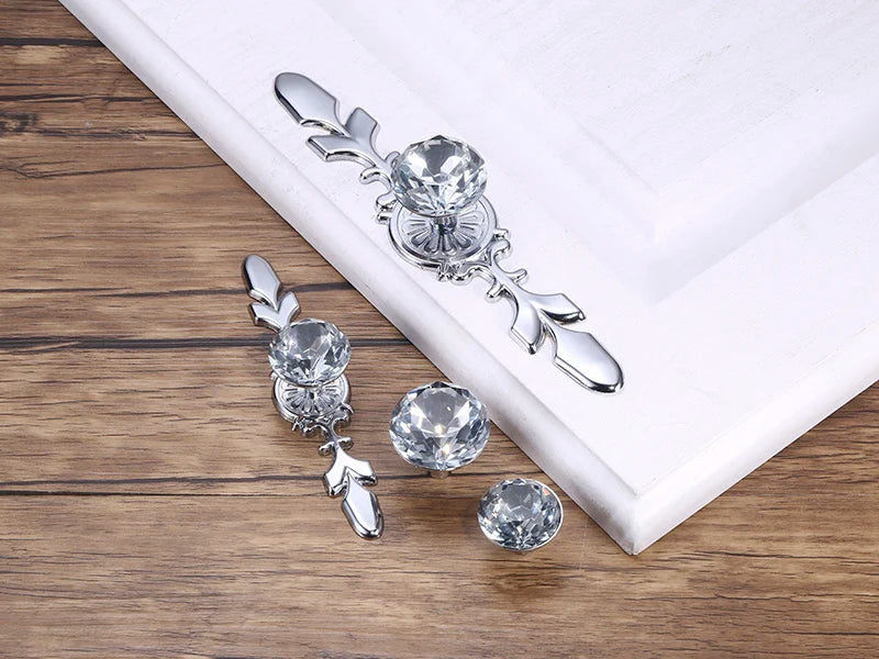 KAK Luxury Diamond Crystal Handles Shoebox Cabinet Handles Closet Door  Drawer Knobs Wardrobe Pulls Pullers With Screws Hardware