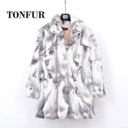 New Arrival Standard Collar Vintage Customize Real Whole Rabbit Fur Coat For Women Female M-5XL Mandarin Collar Jacket WSR257
