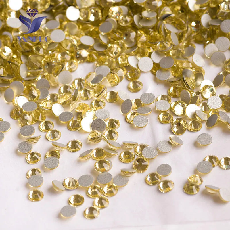 YANRUO 2058NoHF All Color SS16-SS30 Non Hot Fix Sewing Rhinestones Glass Crystal 3D Nail Art Rhinestones For Dress Clothes