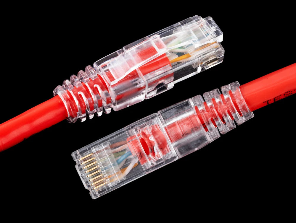 NASTAKO 20/50/100pcs Cat6 RJ45 Connector UTP Cable Ethernet Jack 8P8C Network CAT6 Cat5e Modular Plugs with 6.5mm RJ45 Caps