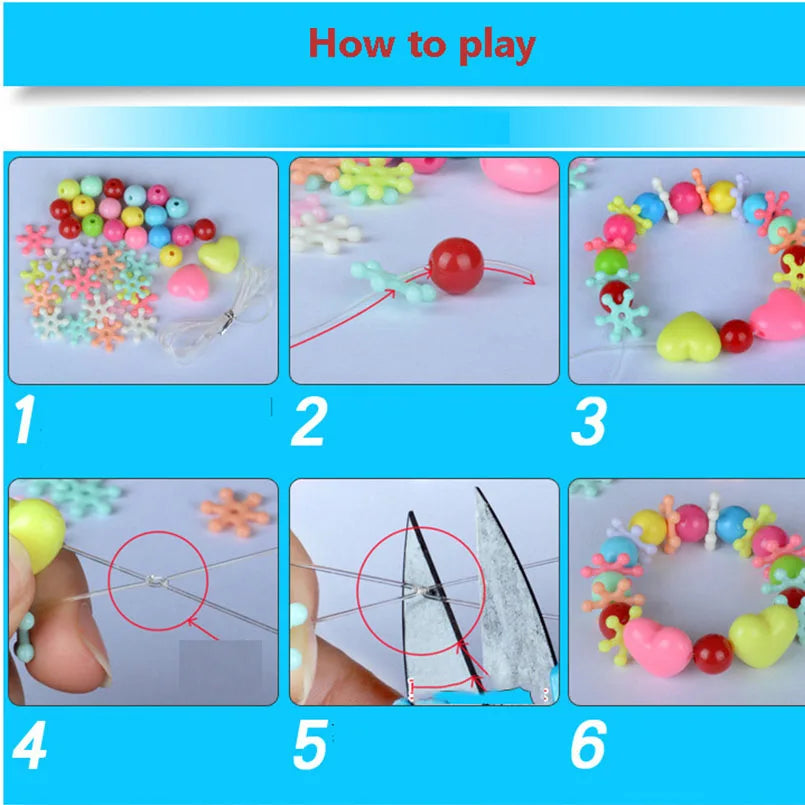 550-700PCS DIY Colorful Acrylic Beads Girls Puzzle Toy Jewelry Necklace Bracelet Handmade String Bead Girl Children Making Toys