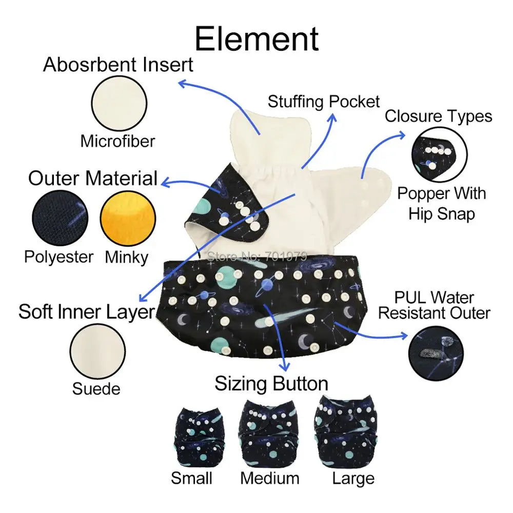U Pick ALVABABY Digital Position Cloth Diapers Baby Reusable Modern Cloth Nappy for Baby with 1pc Microfiber Insert