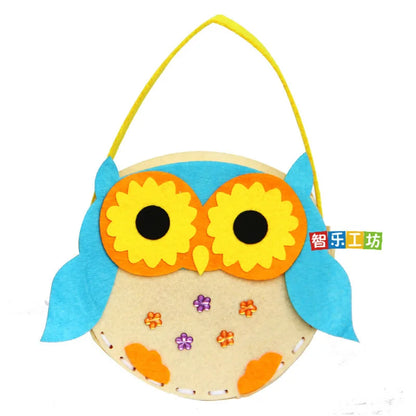 4Pcs Children Cartoon Non-woven Handicraft Toys Kids Handmade Bag DIY Animal Flower Handbags Crafts Art Sewing Toy Craft Decor