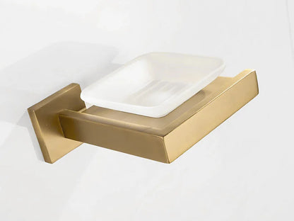 Gold Brushed Bathroom Accessories Hardware Towel Bar Rail Toilet Paper Holder Towel Rack Hook Soap Dish Toilet Brush