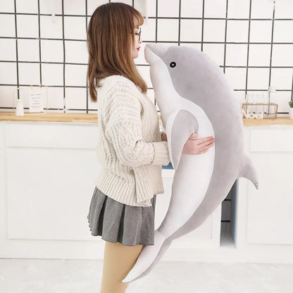 30-160CM Lovely Soft Dolphin Plush Toy Plush Cloth Doll Cotton Animal Nap Pillow Creative Children's Toys Birthday Gift Girl