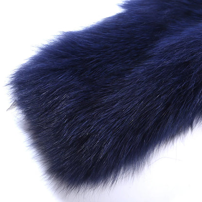 Men's fur coat Faux fox fur coat Casual warm zipper short jacket