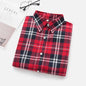 2023 Women Blouses Brand New Excellent Quality Flannel Red Plaid Shirt Women Cotton Casual Long Sleeve Shirt Tops Lady Clothes