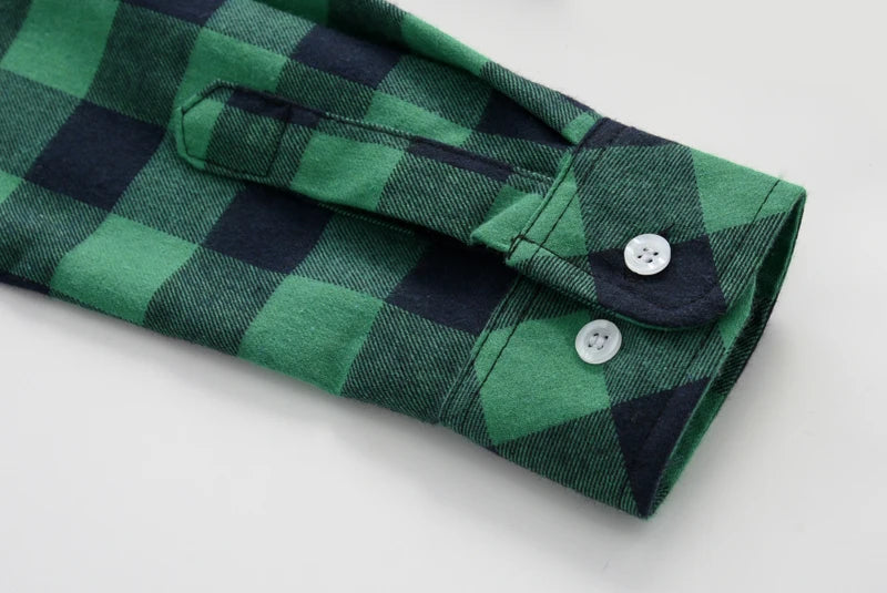 2023 Women Blouses Brand New Excellent Quality Flannel Red Plaid Shirt Women Cotton Casual Long Sleeve Shirt Tops Lady Clothes