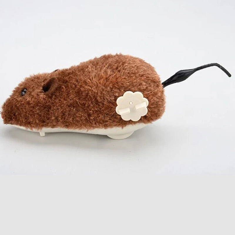 Wireless Winding Mechanism Mouse Toy for Cats and Dogs, Pet Trick Playing Toy, Plush Rat, Mechanical Motion Rats