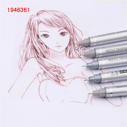 Waterproof Ink Black Micron Neelde Drawing Pen Pigment Fine Line Sketch Markers Pen For Writing Hand-Paint anime Art Supplies