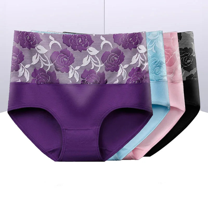 3Pcs/Lot Women's Underwear Plus Size Cotton Panties High Waist Briefs Sexy Lingerie Female Pantys M-5XL Seamless Underpant Girls