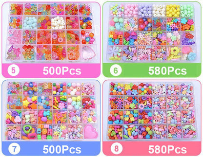 DIY Handmade Beaded Toy with Accessory Set Children Creative 24 Grid Girl Jewelry Making Toys Educational Toys Children Gift