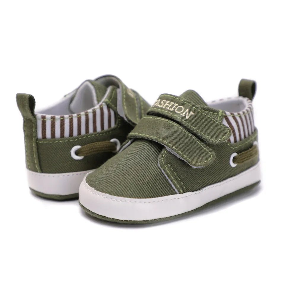 Infant Babies Boys Girls Shoes Soft Sole Canvas Solid Footwear For Newborns Toddler Crib Moccasins Letter Print Anti-Slip Shoes