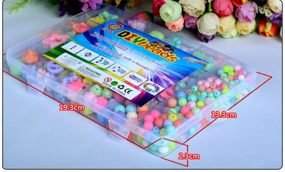 550-700PCS DIY Colorful Acrylic Beads Girls Puzzle Toy Jewelry Necklace Bracelet Handmade String Bead Girl Children Making Toys