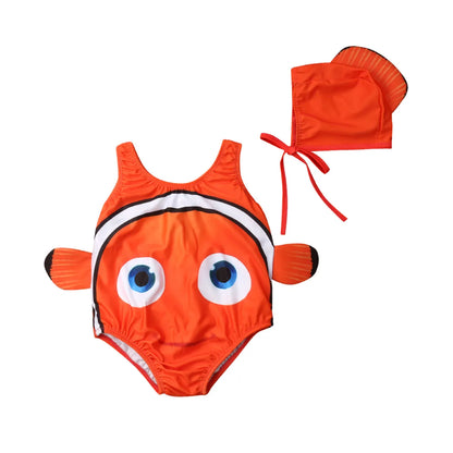 Citgeett Summer Kids Baby Girl Swimwear Cartoon Goldfish Swimsuit Beachwear Bathing Costume