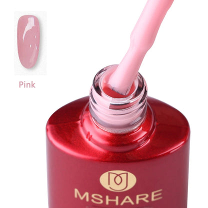 MSHARE Milk Milky White Base Gel Polish Camouflage Color Rubber Base Nail Base Coat 10ml