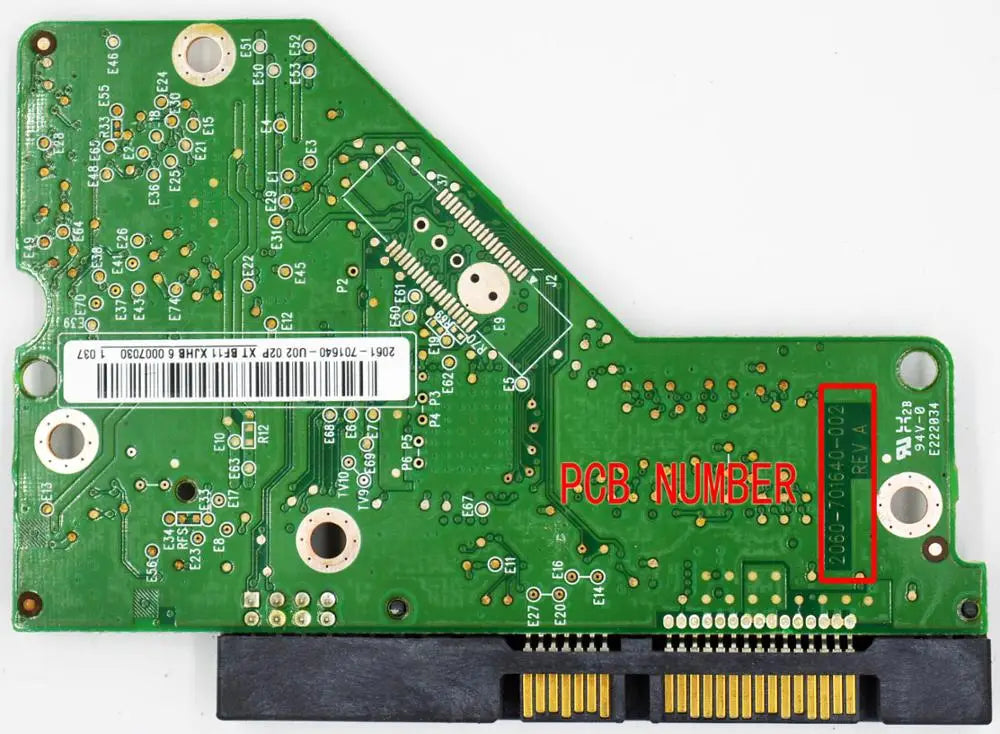 2060-701640-002 REV A for HDD PCB Circuit Board 3.5 SATA Hard Drive Repair Data Recovery 2061-701640-202, -402, -802, -V02, -U02