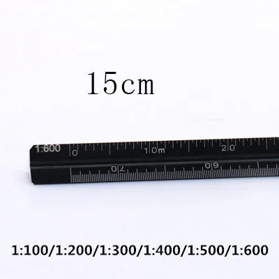 TUTU high quality colorful 15cm aluminum triangular scale ruler aluminum 1:20 - 1:600 alloy metal scale regua desenho H0003