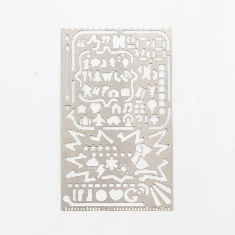 Multifunctional stainless steel hollow ruler cat Geometric figure drawing stencils templates metal ruler Diy Tool Diary Template