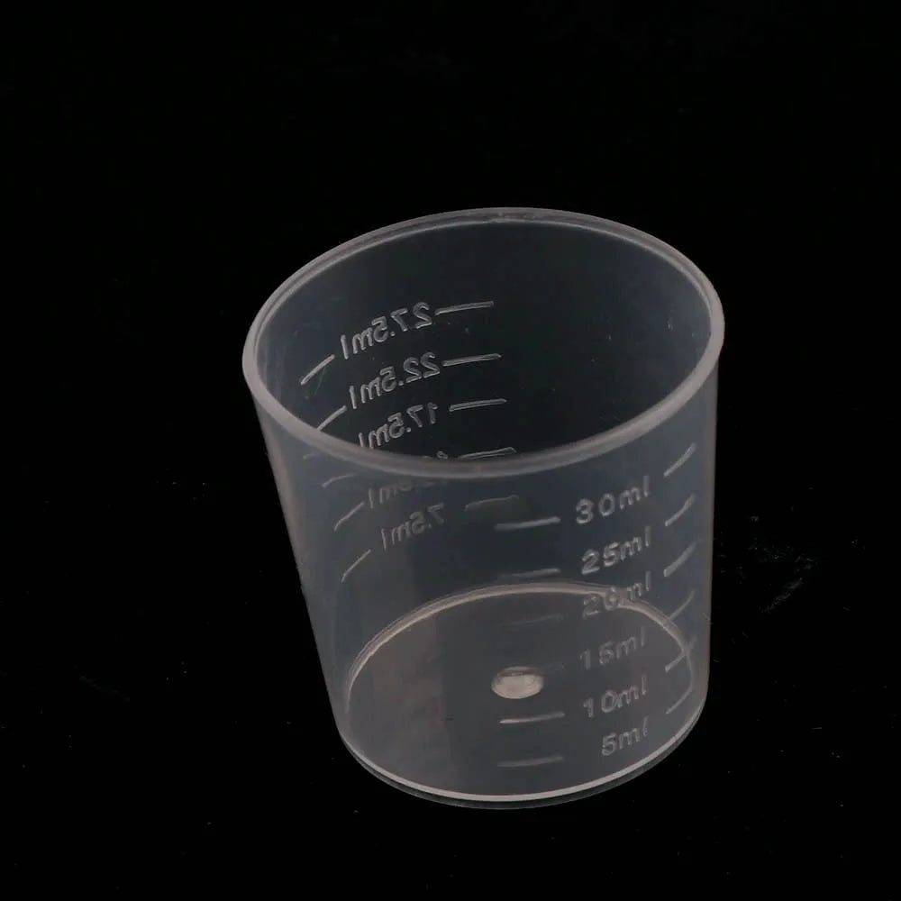 20pc 30ml Clear Plastic Liquid Measuring Cups Graduaeted Laboratory Test Cylinder With Scales For Resin Silicone Mold Tool