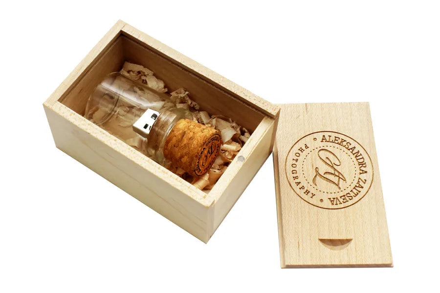 JASTER Glass Drift Bottle With Cork USB Flash Drive (Transparent) Pendrive 4GB 8GB 16GB 32GB 64GB 128GB Fashion Current Gift