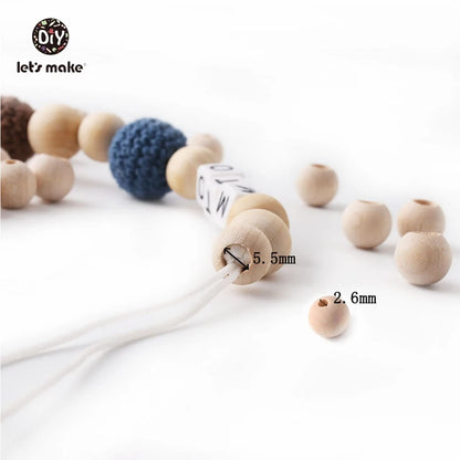 Let's make 25pcs Wooden Beads 12mm Natural Ball Spacer Beads Baby Products Accessories Teething Necklace Wooden Baby Teether