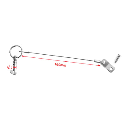 316 Stainless Steel Boat Bimini Top Quick Release Ball Pin With Lanyard Deck Hinge Motor Accessories Vehicle Parts 6mm Silver