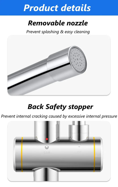 DMWD Tankless Electric Hot Water Heater Universal Hose Faucet Kitchen Instant Heating Tap Water Heater LED Temperature Display