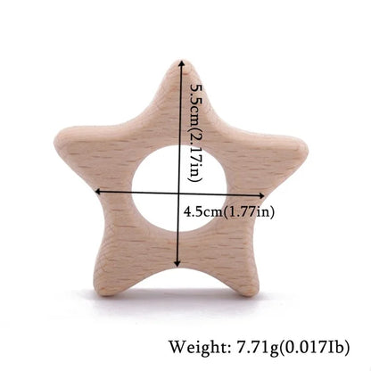 10pc Wooden Teether Animals Beech Teething Grasping Wooden Animal Toy Rodent Baby Teether Pendant DIY  Pacifier Chain Kids Goods