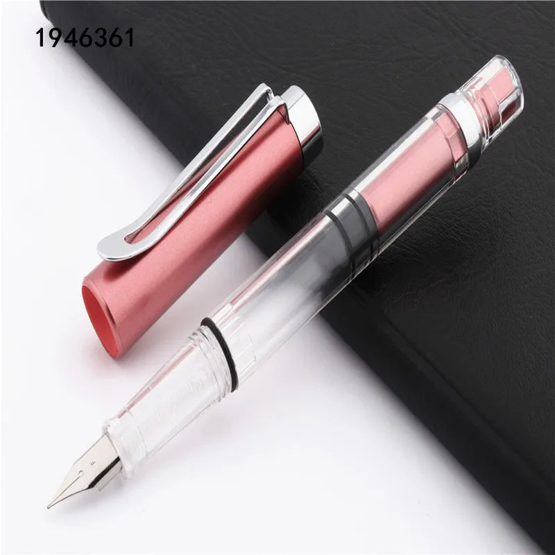 High quality 662 Transparent colour big capacity Fountain Pen Student school office stationery Supplies ink pens