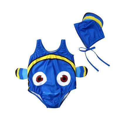 Citgeett Summer Kids Baby Girl Swimwear Cartoon Goldfish Swimsuit Beachwear Bathing Costume