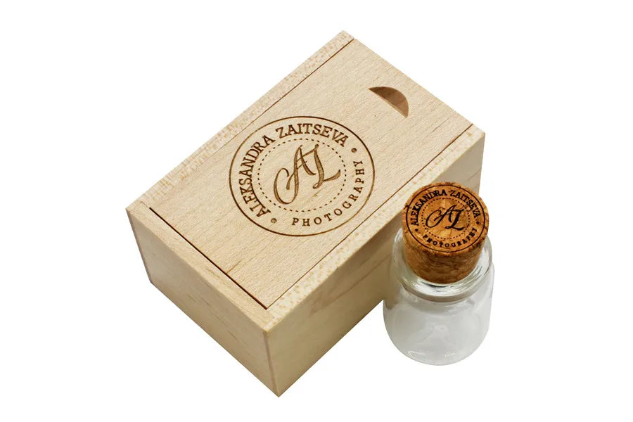 JASTER Glass Drift Bottle With Cork USB Flash Drive (Transparent) Pendrive 4GB 8GB 16GB 32GB 64GB 128GB Fashion Current Gift