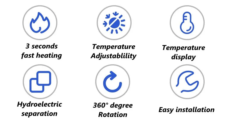 DMWD Tankless Electric Hot Water Heater Universal Hose Faucet Kitchen Instant Heating Tap Water Heater LED Temperature Display