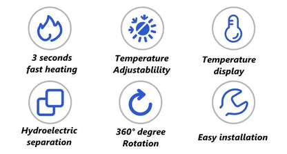 DMWD Tankless Electric Hot Water Heater Universal Hose Faucet Kitchen Instant Heating Tap Water Heater LED Temperature Display