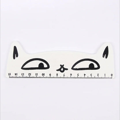 1 Pcs Lytwtw's Cute Kawaii Black Cat Kitten Straight Ruler Wooden Tools Cartoon Sewing Drawing Office School Stationery supplies