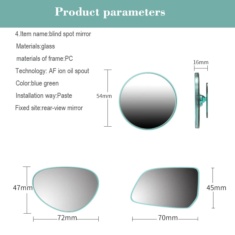 New Arrival 1 Pair Car Blind Spot Mirror Adjustable 360 Degree Rotatable Wide Angle Mirror Car waterproof Rear View Mirror