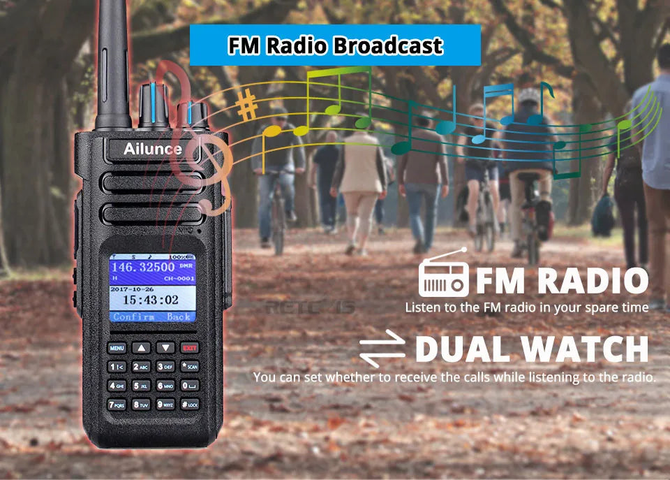 Ailunce HD1 DMR Walkies Talkies Long Range Walkie Talkies Portable Radio FM Communication Emergency Radio Ham Radio Station GPS