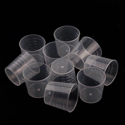 20pc 30ml Clear Plastic Liquid Measuring Cups Graduaeted Laboratory Test Cylinder With Scales For Resin Silicone Mold Tool
