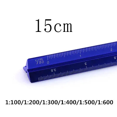 TUTU high quality colorful 15cm aluminum triangular scale ruler aluminum 1:20 - 1:600 alloy metal scale regua desenho H0003