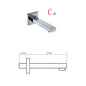 BECOLA Wall Mounted Faucet Spout Square and Round Brass Chrome/Black Spouts Waterfall Shower Faucet Accessories