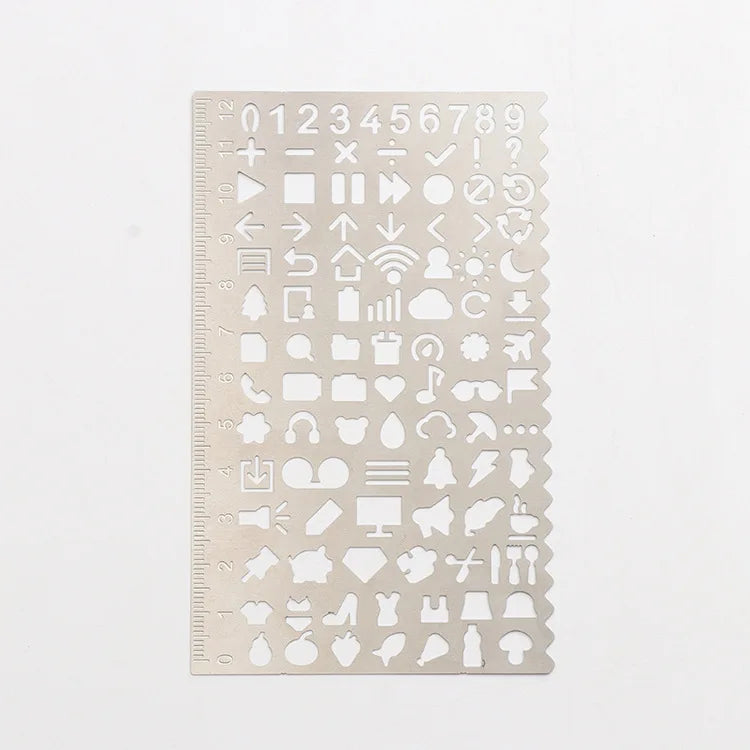 Multifunctional stainless steel hollow ruler cat Geometric figure drawing stencils templates metal ruler Diy Tool Diary Template