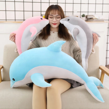 30-160CM Lovely Soft Dolphin Plush Toy Plush Cloth Doll Cotton Animal Nap Pillow Creative Children's Toys Birthday Gift Girl