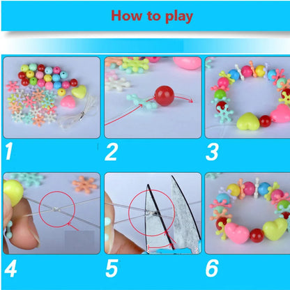 550-700PCS DIY Colorful Acrylic Beads Girls Puzzle Toy Jewelry Necklace Bracelet Handmade String Bead Girl Children Making Toys