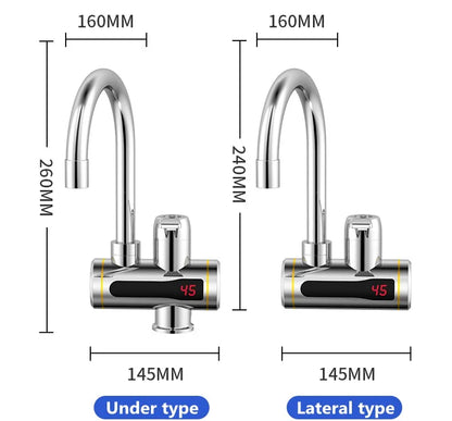 DMWD Tankless Electric Hot Water Heater Universal Hose Faucet Kitchen Instant Heating Tap Water Heater LED Temperature Display