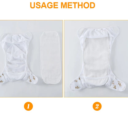 B caton 10pcs/5pcs Baby Reusable Diapers Washable Ecological Nappies Inserts Cotton Cloth Diapers for Children Breathable