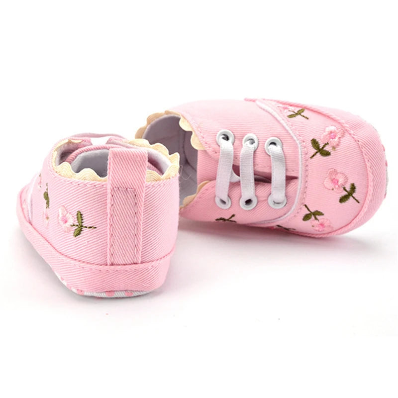 Baby Girl Shoes White Lace Floral Embroidered Soft Shoes Prewalker Walking Toddler Kids Shoes First Walker